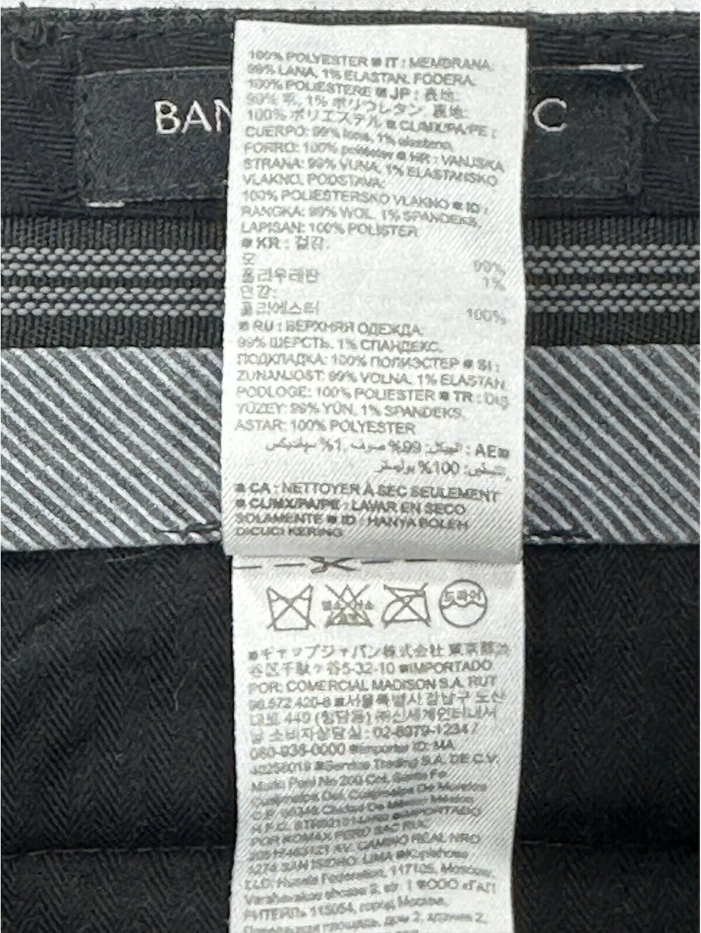 Banana Republic Flat Front Slim Dress Pants Gray Mens 34/32